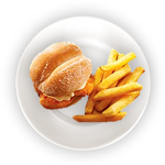 Kids 1/4 Lb Burger & Chips  With Cheese 